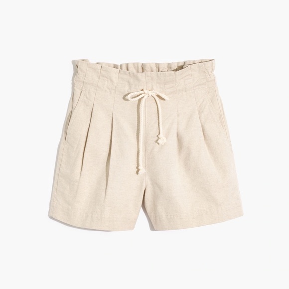 New Madewell Drawstring Pull-On Paperbag Shorts - Picture 3 of 11